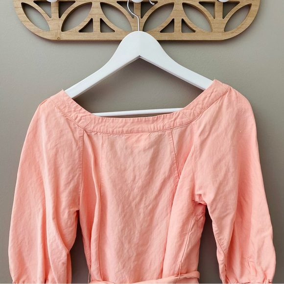 Maeve by Anthropologie Button Up Blouse Peach Sz 0 - Picture 7 of 8